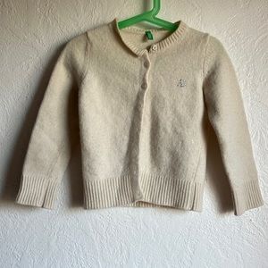 United Colors of Benetton cream wool angora girl cardigan size 6/7